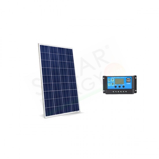 KIT SOLARE BASE 10W 12V – MODULO  FOTOVOLTAICO 10W E REGOLATORE 10A PWM