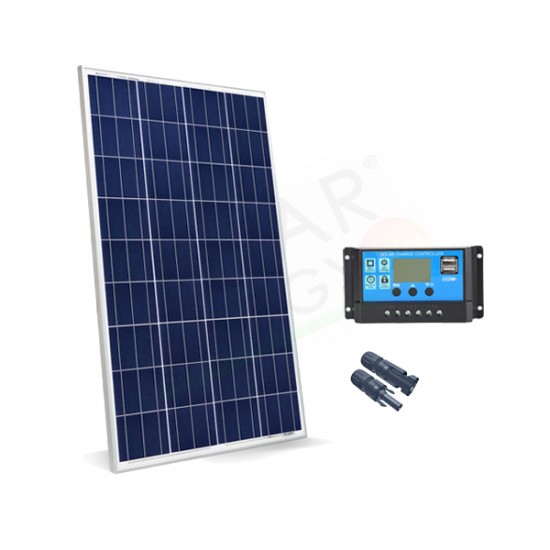 KIT SOLARE BASE 80W 12V – MODULO FOTOVOLTAICO 80W E REGOLATORE 10A PWM