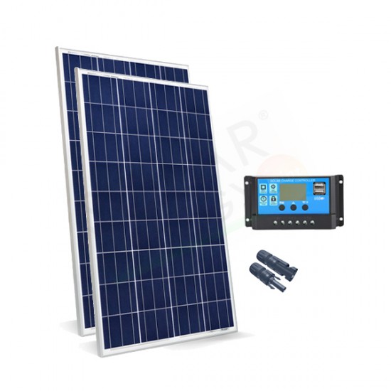 KIT SOLARE BASE 160W 24V – MODULO FOTOVOLTAICO 160W E REGOLATORE 10A PWM