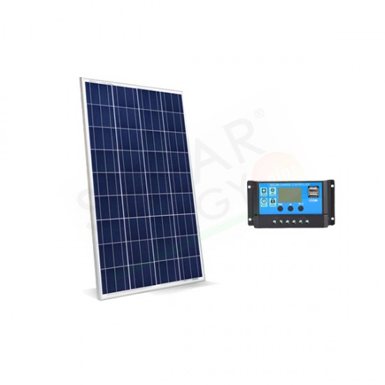 KIT SOLARE BASE 30W 12V – MODULO  FOTOVOLTAICO 30W E REGOLATORE 10A PWM