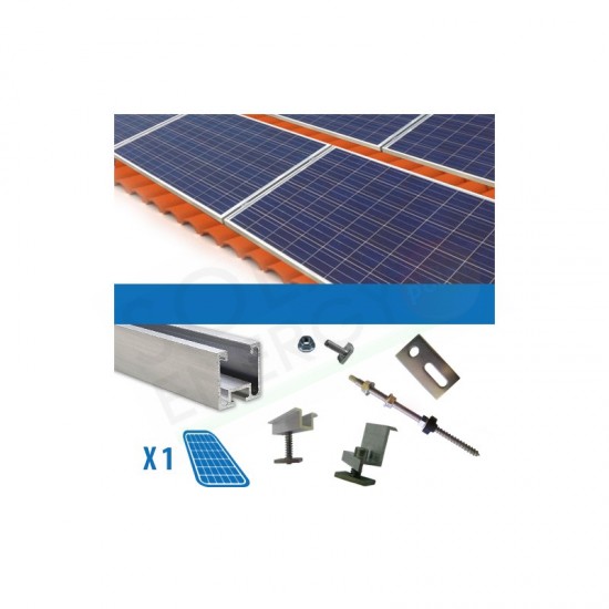 KIT FISSAGGIO 1 PANNELLO SOLARE FOTOVOLTAICO DA 80/100/130/150W TETTO A FALDA