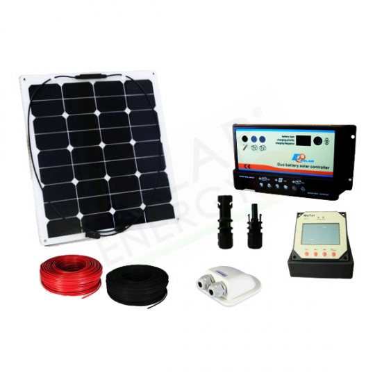 KIT FOTOVOLTAICO CAMPER 100W 12V PLUS