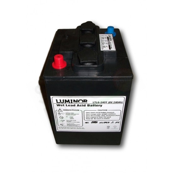 LUMINOR 6-240T – BATTERIA SOLARE PIOMBO ACIDO DEEP CYCLE 6V 240AH