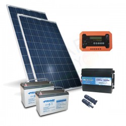 KIT SOLARE PLUS 560W 24V – MODULI 560W / REGOLATORE 30A PWM / INVERTER 1000W / 2 BATTERIE 100AH