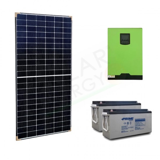 KIT FOTOVOLTAICO OFF-GRID 820W 24V CON BATTERIE AGM 400AH 