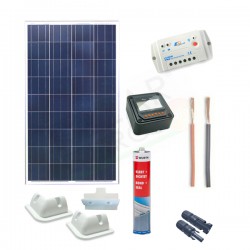 KIT SOLARE CAMPER PLUS 200W 12V – MODULO 200W / REGOLATORE 20A PWM / ACCESSORI FISSAGGIO