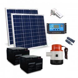 KIT SOLARE IRRIGAZIONE 100W 24V ALTEZZA 3 MT PORTATA 194 L/M CON GALLEGGIANTE