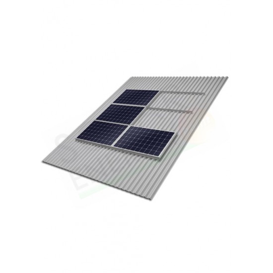 KIT FISSAGGIO COMPLETO PER 6 MODULI FOTOVOLTAICI (1.5 KW) LAMIERA GRECATA