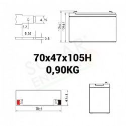 PRIME PCA 2.4-12 – BATTERIA SOLARE ERMETICA AGM 2.4 AH 12V UPS