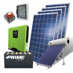 KIT FOTOVOLTAICO OFF-GRID 1.1 KW  24V – CON BATTERIE OPZS 4500 AH E SOLARE TERMICO 