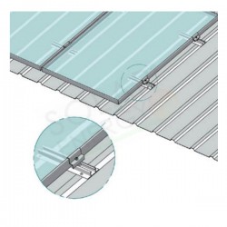 KIT FISSAGGIO COMPLETO PER 1 MODULO FOTOVOLTAICO IN VERTICALE LAMIERA GRECATA