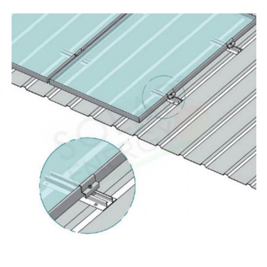 KIT FISSAGGIO COMPLETO PER 3 MODULI FOTOVOLTAICI IN VERTICALE LAMIERA GRECATA