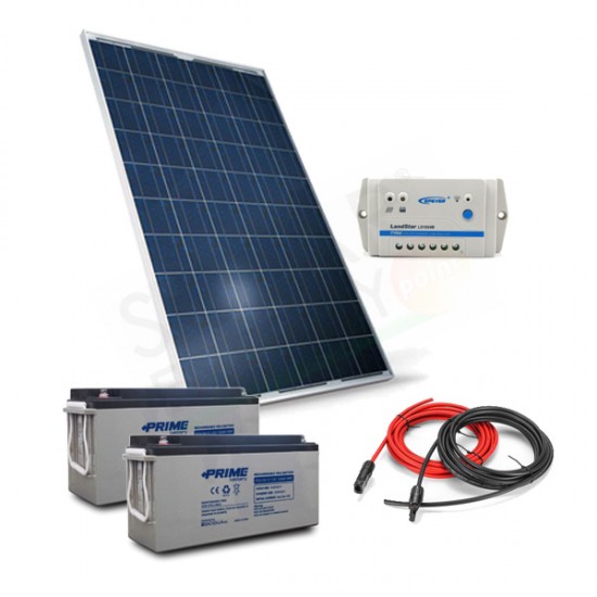 KIT SOLARE PRO 280W 24V – MODULO 280W / REGOLATORE 10A / 2 BATTERIE 150AH