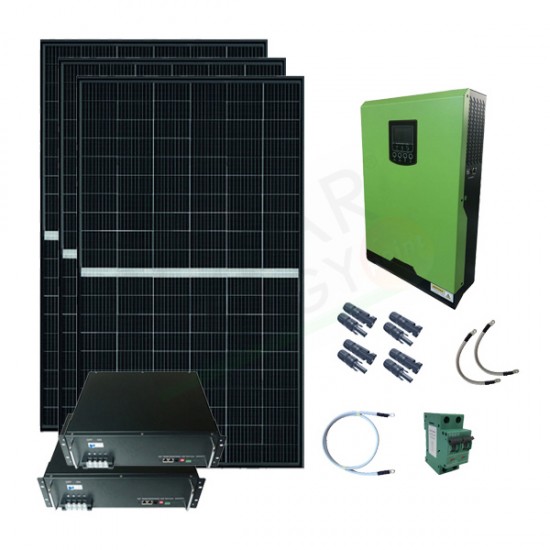 KIT FOTOVOLTAICO OFF-GRID 1640 W 24V CON BATTERIE LITIO 4.8 KWH