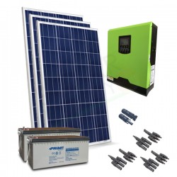 KIT FOTOVOLTAICO OFF-GRID 1.1 KW 24V CON BATTERIE AGM 400 AH