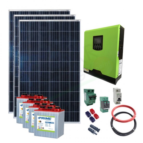 KIT FOTOVOLTAICO OFF-GRID 1 KW 24V PWM CON BATTERIE OP 960AH