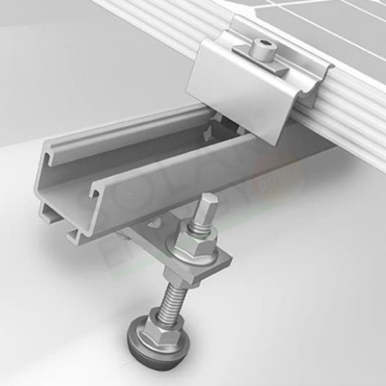 KIT FISSAGGIO COMPLETO PER 3 MODULI FOTOVOLTAICI IN VERTICALE TETTO A FALDA CON VITE PER CALCESTRUZZO