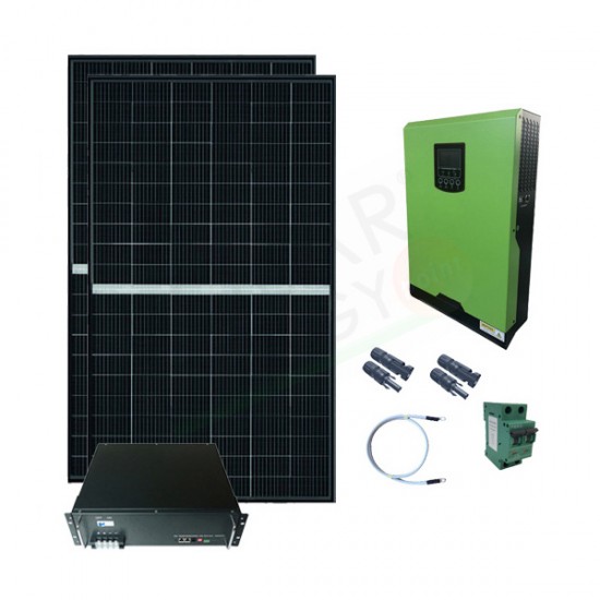 KIT FOTOVOLTAICO OFF-GRID 2460W 24V CON BATTERIE LITIO 2.84KWH