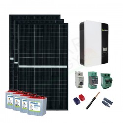 KIT FOTOVOLTAICO OFF-GRID 4.5 KW 48V CON BATTERIE PIASTRA TUBOLARE 2 KWH