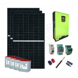 KIT FOTOVOLTAICO OFF-GRID 3.2 KW 24V CON BATTERIE PIASTRA TUBOLARE 6,2 KWH