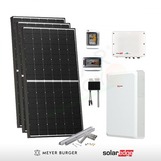 KIT FOTOVOLTAICO 6.2 KW MEYER BURGER – SOLAREDGE CON ACCUMULO DA 10 KWH (COMPLETO)