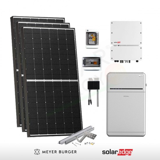 KIT FOTOVOLTAICO 6.2 KW MEYER BURGER – SOLAREDGE CON ACCUMULO DA 10 KWH (COMPLETO)