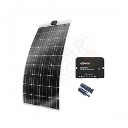 KIT SOLARE NAUTICA 100W 12V - MODULO FOTOVOLTAICO FLESSIBILE 100W REGOLATORE 10A IP67