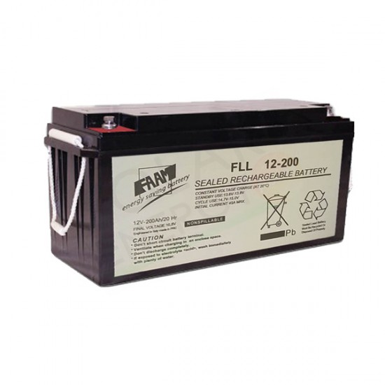 FAAM FLL12-200 – BATTERIA SOLARE ERMETICA AGM 200AH 12V