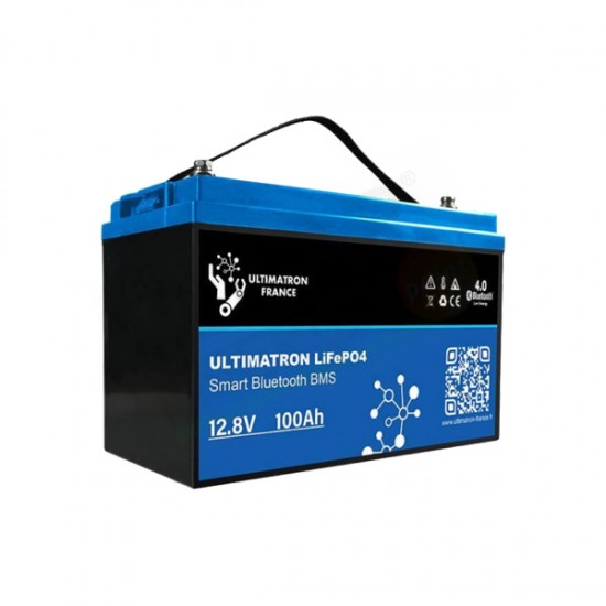 ULTIMATRON FRANCE ULT12-100 – BATTERIA SOLARE AL LITIO CON BMS SMART BLUETOOTH 100AH 12V