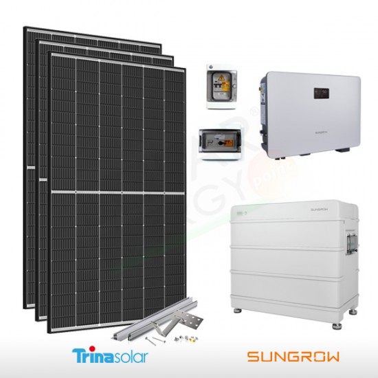 KIT FOTOVOLTAICO 6.6 KW TRINA SOLAR – SUNGROW CON ACCUMULO DA 6.4 KWH (COMPLETO)