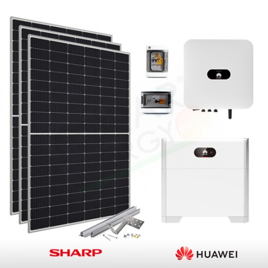 KIT FOTOVOLTAICO 6.2 KW SHARP – HUAWEI CON ACCUMULO DA 5 KWH (COMPLETO)