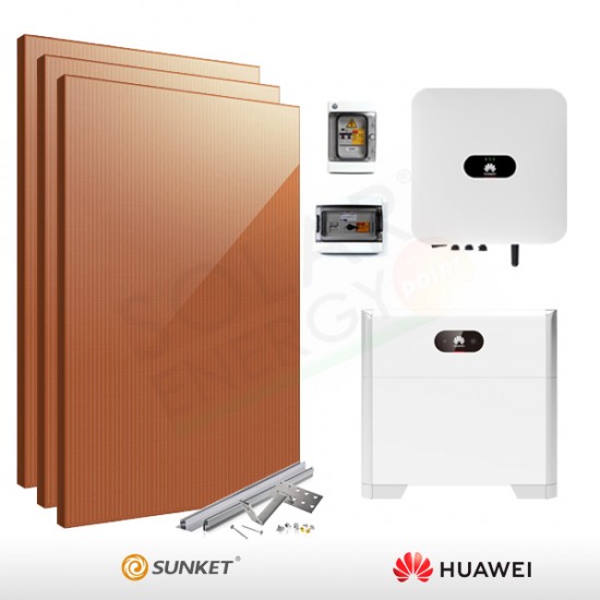 KIT FOTOVOLTAICO 3.6 KW SUNKET – HUAWEI CON ACCUMULO DA 5 KWH (COMPLETO)