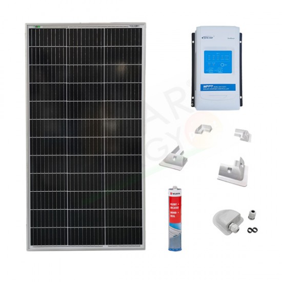 KIT SOLARE CAMPER 100W 12V – MODULO 100W E REGOLATORE 10A DUAL BATTERY