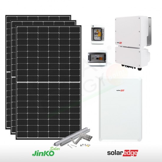 KIT FOTOVOLTAICO 6.6 KW JINKO – SOLAREDGE CON ACCUMULO DA 10 KWH (COMPLETO)