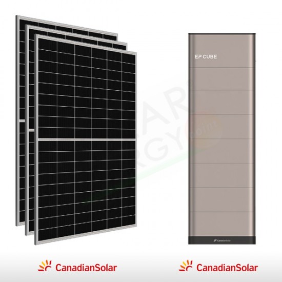 KIT FOTOVOLTAICO MODULABILE DA 1 A 6 KW CANADIAN CON ACCUMULO DA 6.6 A 19.9 KWH