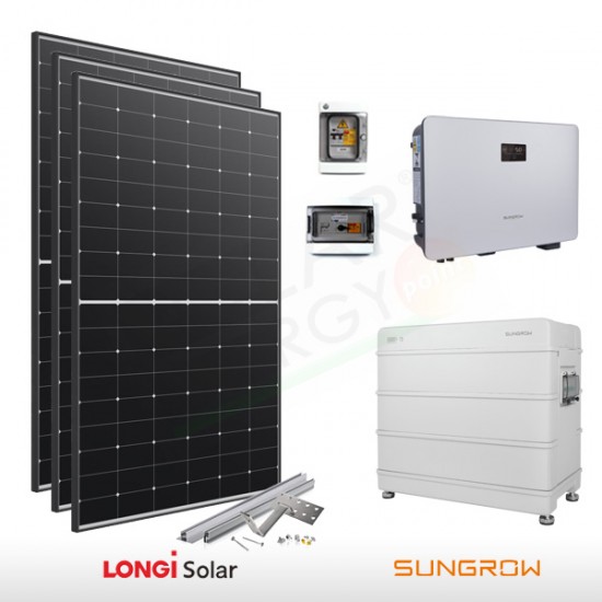 KIT FOTOVOLTAICO 3.5 KW LONGI SOLAR – SUNGROW CON ACCUMULO 6.4 KWH (COMPLETO)