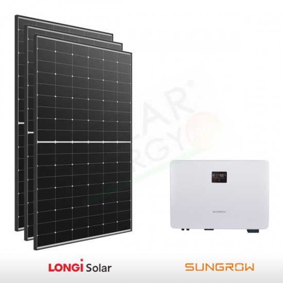 KIT FOTOVOLTAICO 3 KW LONGI SOLAR – SUNGROW PREDISPOSTO PER ACCUMULO