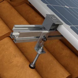 KIT FISSAGGIO COMPLETO PER 1 MODULO FOTOVOLTAICO IN VERTICALE TETTO A FALDA CON VITE PER LEGNO