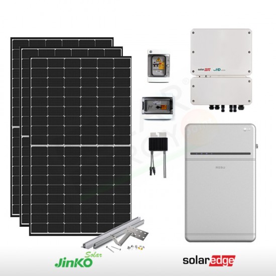 KIT FOTOVOLTAICO 6.6 KW JINKO – SOLAREDGE CON ACCUMULO DA 10 KWH (COMPLETO)