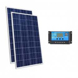 KIT SOLARE BASE 200W 24V – MODULO FOTOVOLTAICO 100W E REGOLATORE 10A PWM  CON PRESA USB - Solar Energy Point